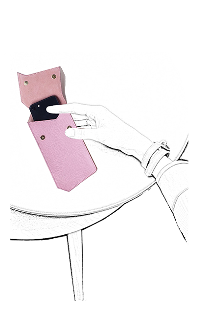 Pisa phone & credit card holder in rose pink